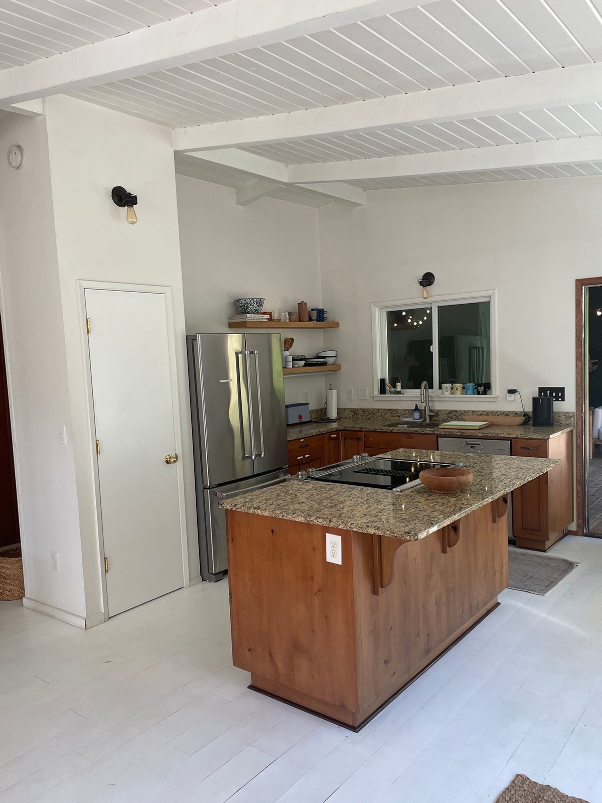 open kitchen with granite island