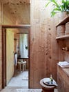 wood bathroom wall