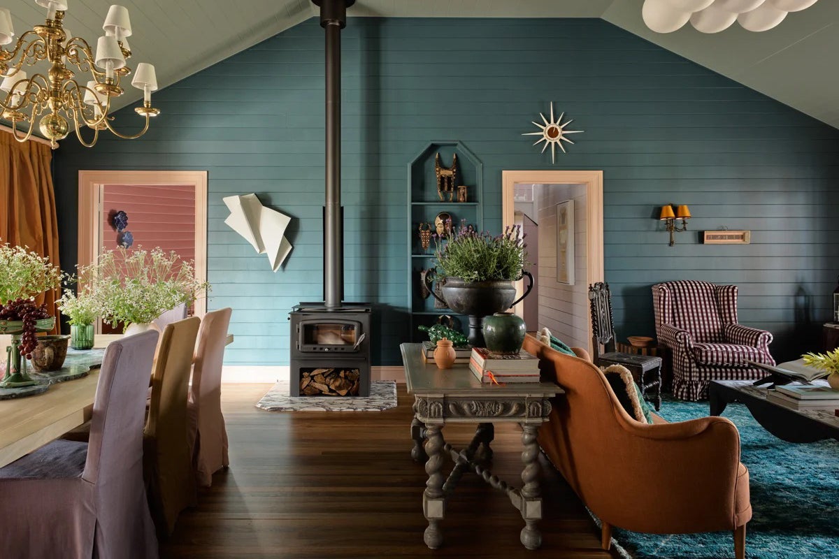 blue shiplap living room