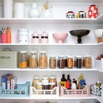 stocked pantry shelves