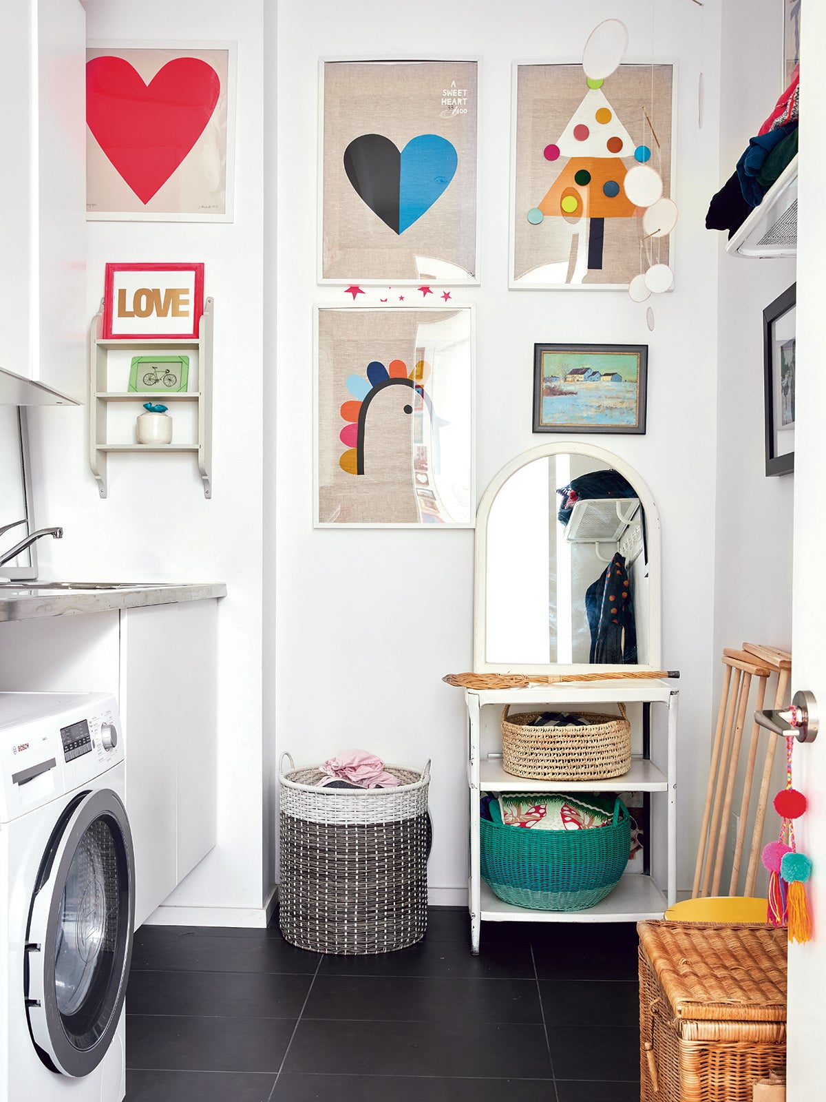 colorful laundry room