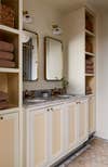 cream vanity cabinets