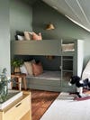 green bunk bed
