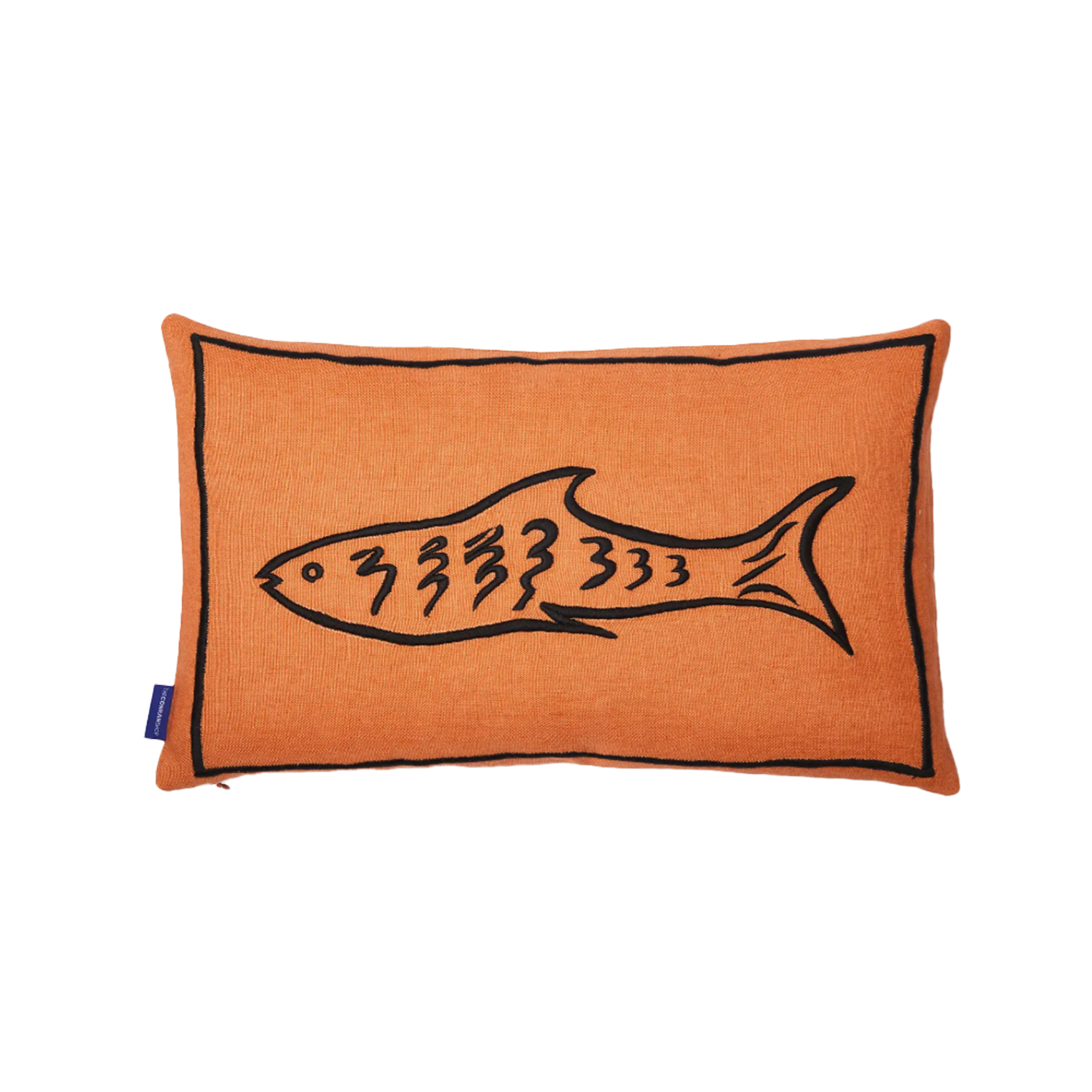 Fish Embroidered Accent Pillow