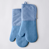 blue silicone oven mitts