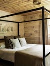 rustic wood bedroom