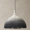Black and white clay pendant light