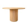 Simontal Round Wood Table with fluted pillar base