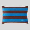 blue and brown striped pillow