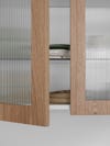 wood and glass cabinet doors