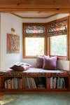 floral fabric window nook