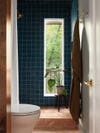 blue and terracotta shower
