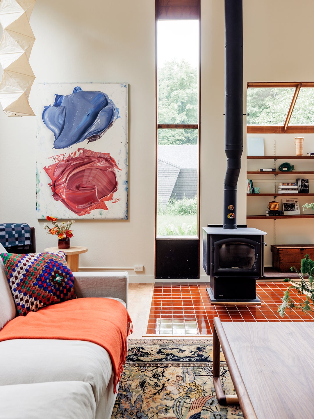 mid century inspired living room