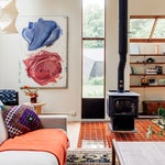mid century inspired living room