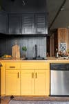 yellow lower cabinets