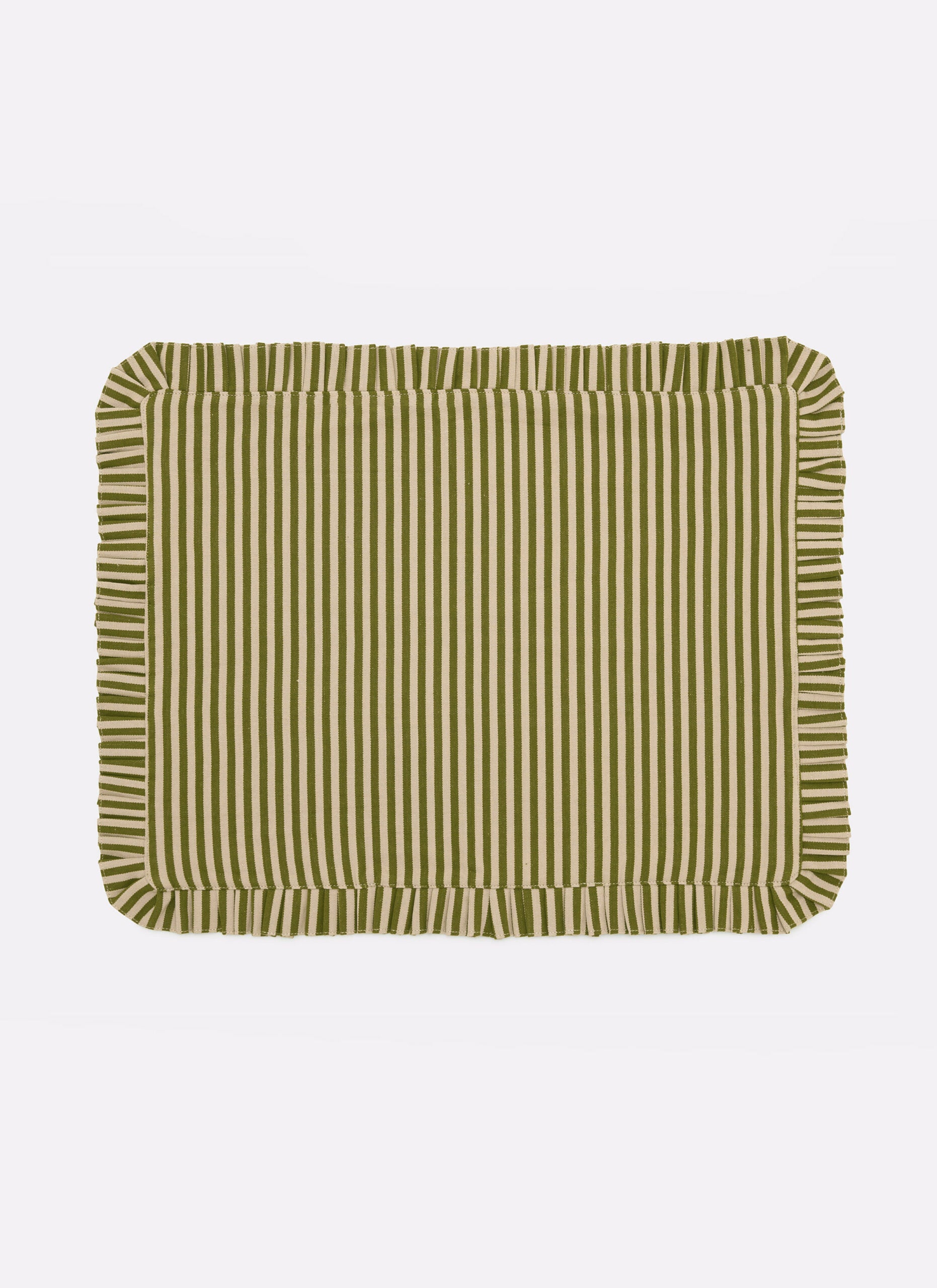 green stripe placemat
