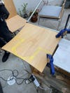 plywood being cut