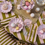 pink and green stripes with macaroons