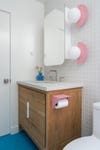 pink toilet paper holder