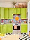 Lime green kitchen cabinets