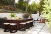 L-shaped outdoor kitchen island