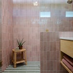 pink tiled shower