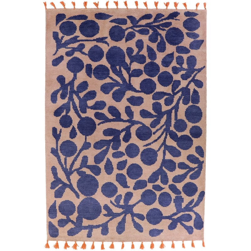 blue floral rug