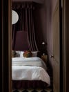 dark brown/violet bedroom