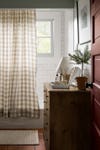 Window with gingham curtain
