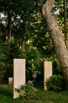 Headstones in a backyard graveyard
