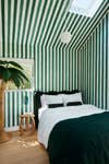 green striped bedroom