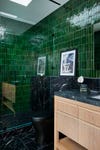 green tiled bathroom