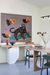 panther painting in dining room
