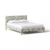 cream floral upholstered bed frame
