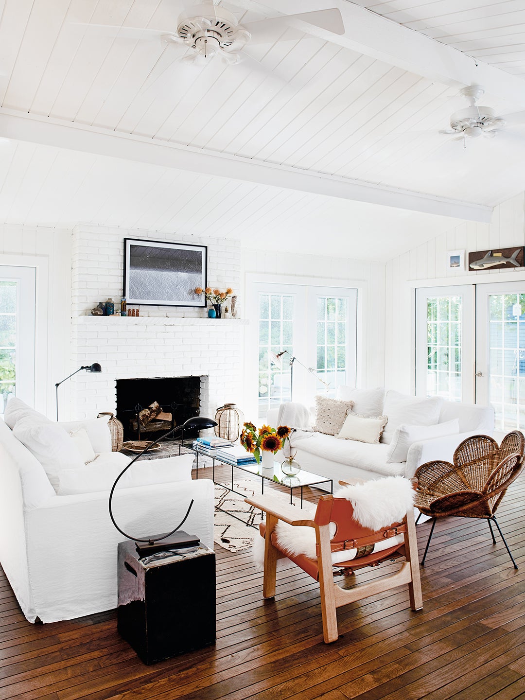 white beachy living room
