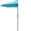 Tangkula 9 ft Half Round Outdoor Patio Umbrella in turquoise