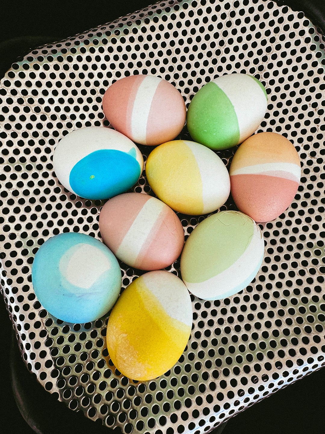Easter eggs half-dipped