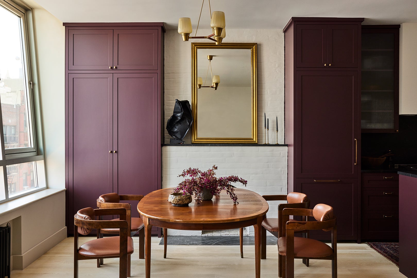 eggplant colored cabinets