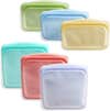 multicolored reusable food baggies