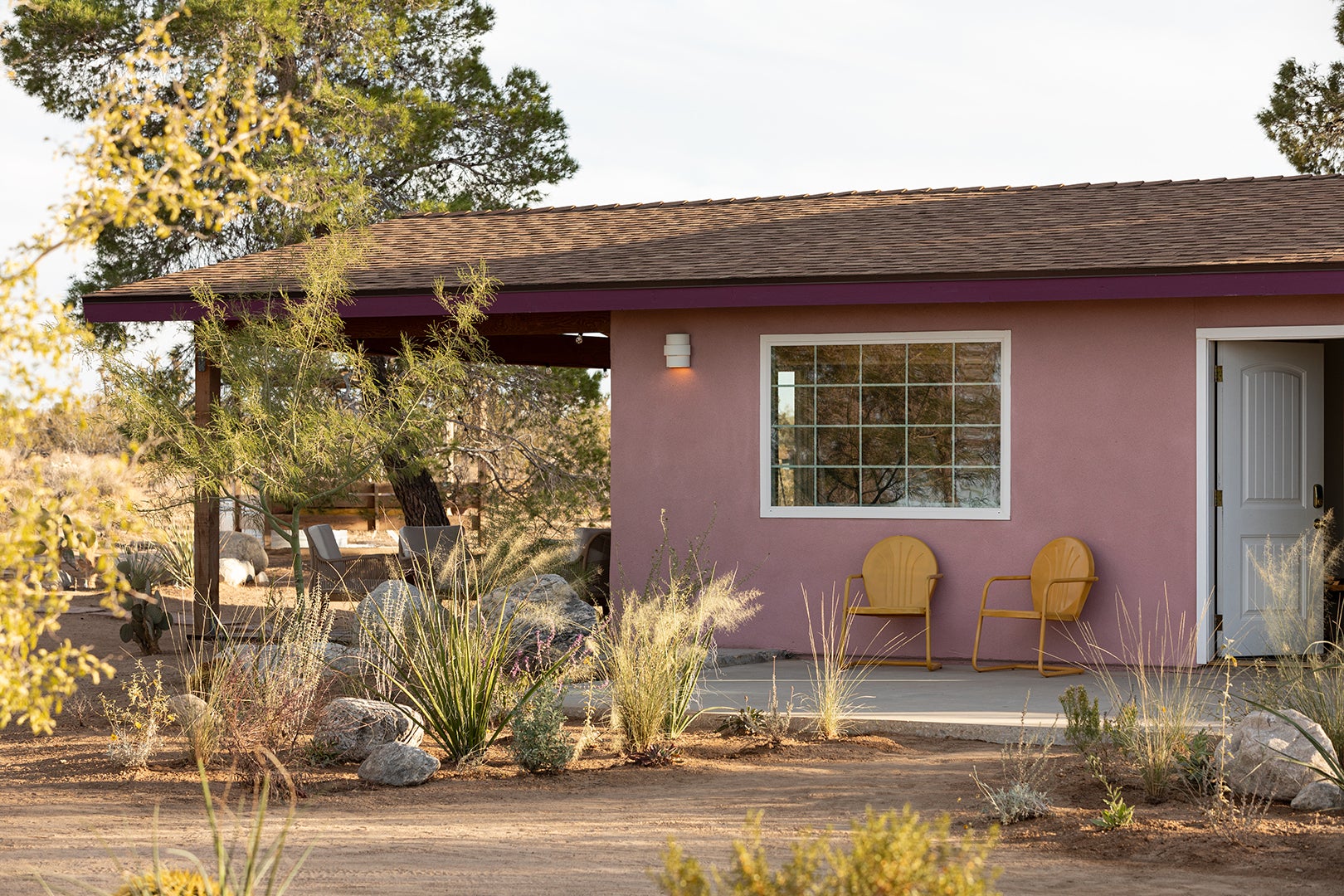 desert mauve pink house