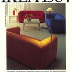 Cover of the IKEA catalog in 1984 with 3 sofas