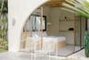 arched opening to bedroom
