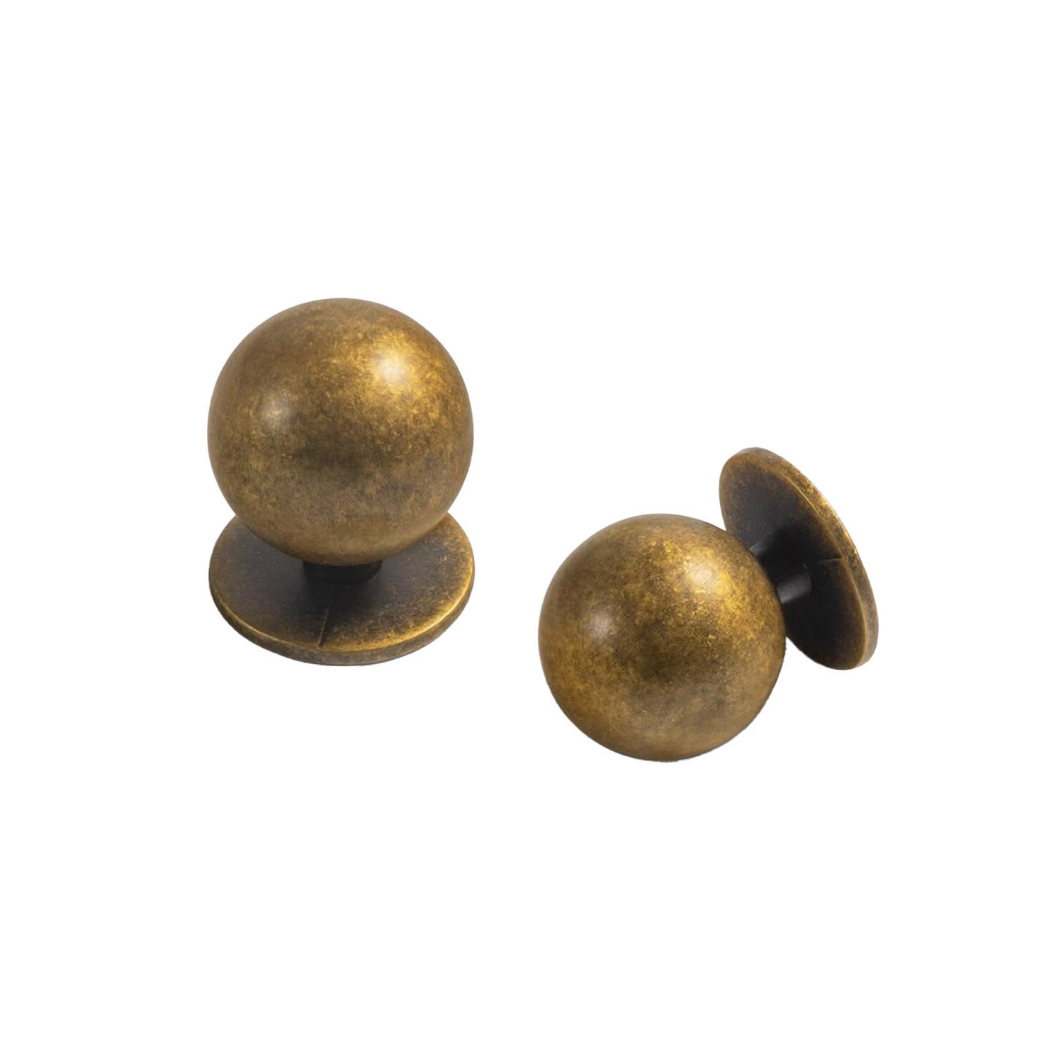Yanxia Set of 12 -Sleek Round Antique Brass Cabinet Knobs