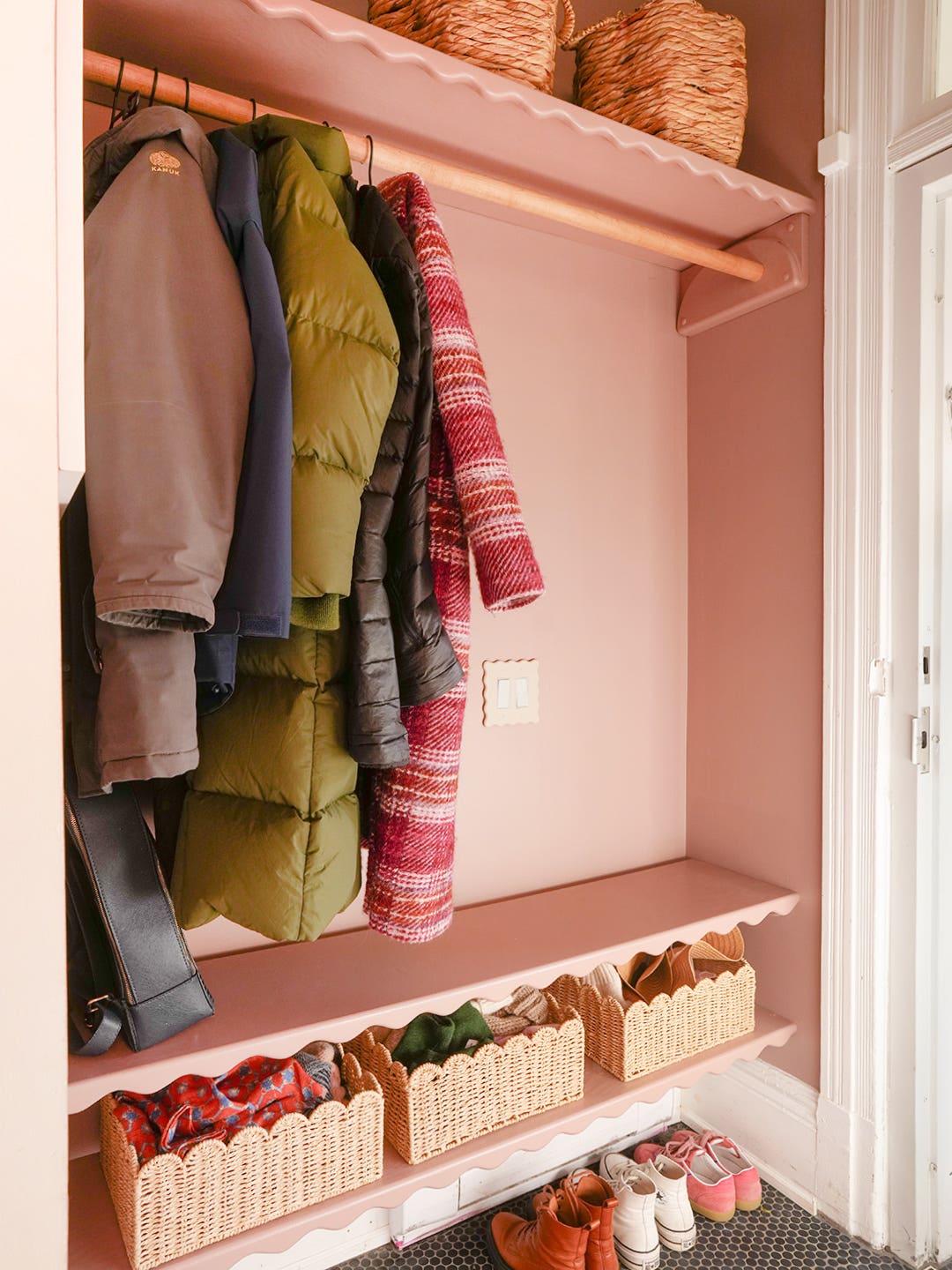 pink coat rack