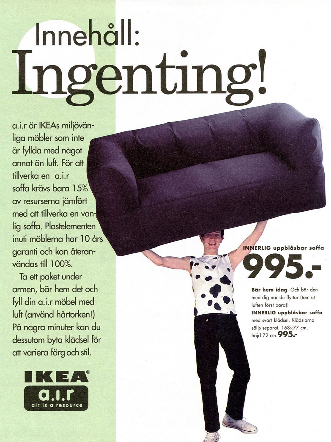 Vintage IKEA catalogue with inflatable furniture