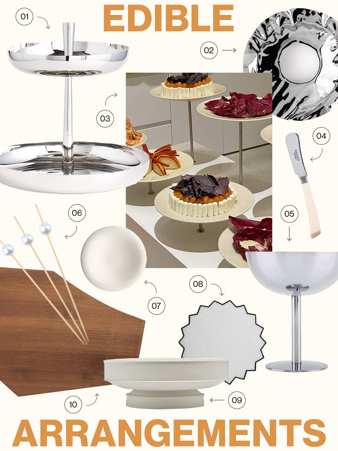 moodboard of party tableware