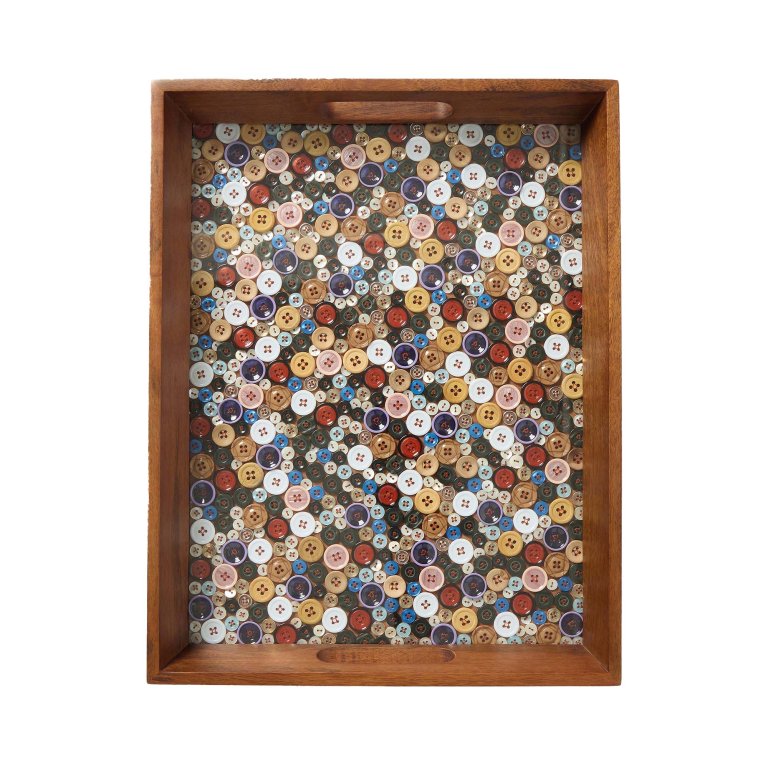Embellished button tray