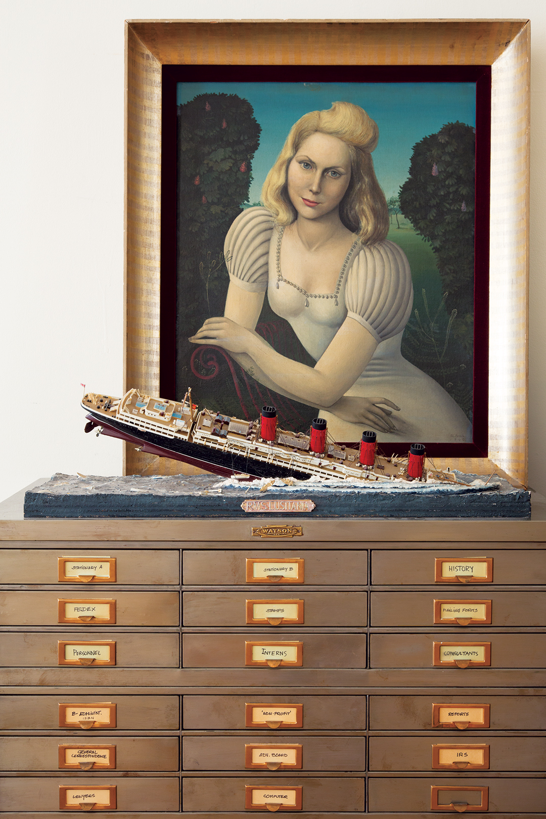 painting of woman and dressser