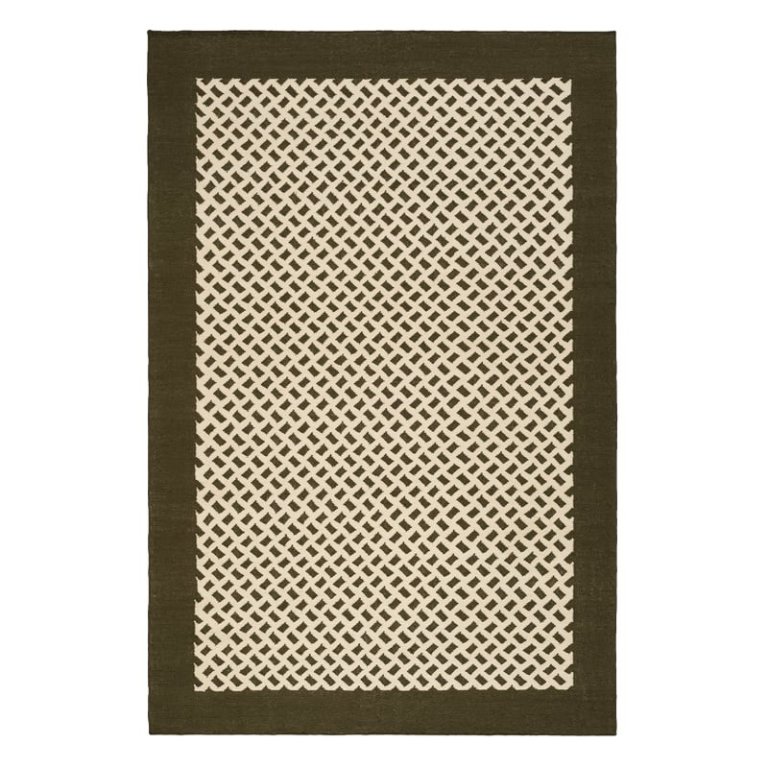  Beige rug with green boarder