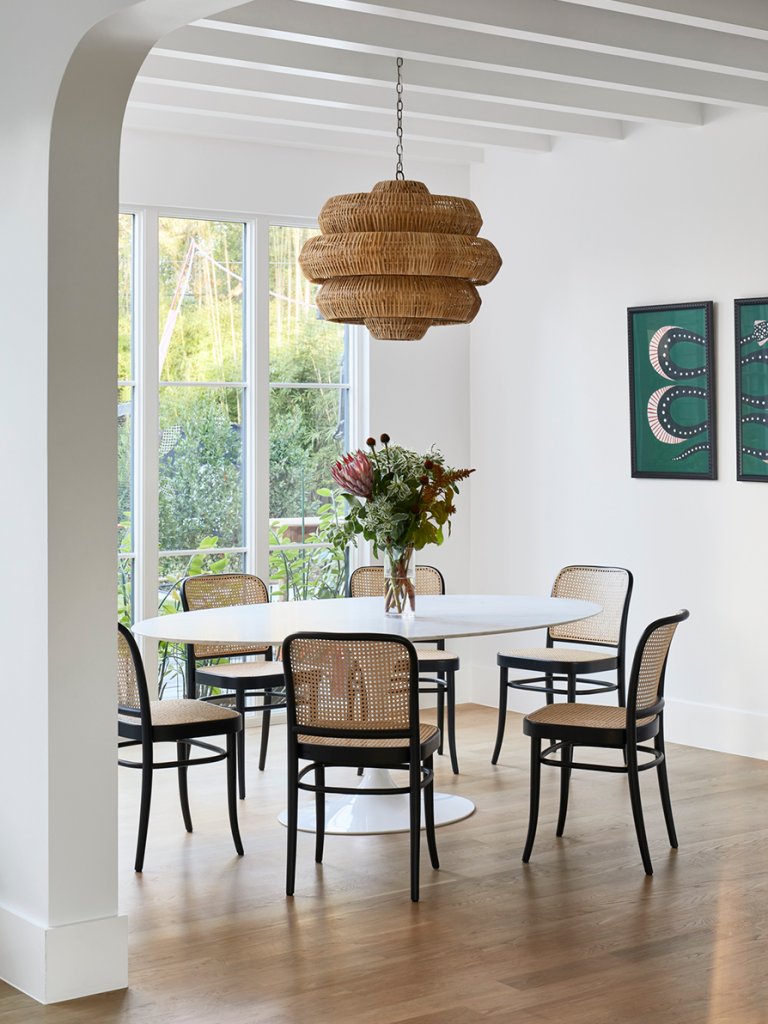 sunlit dining room